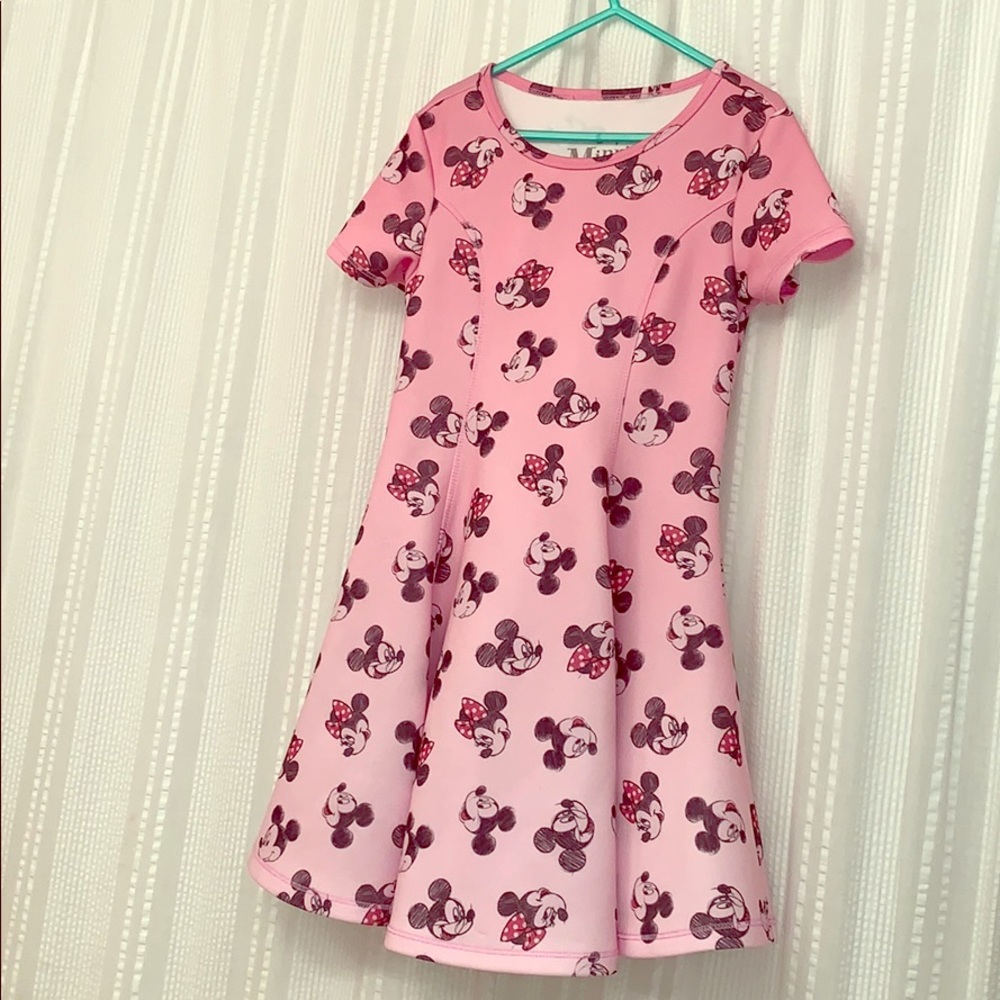 Pink Minnie Mouse dress, girls size 7/8